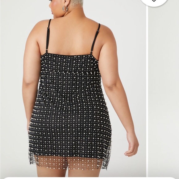Pearl & Sequin Mesh Mini Dress - Picture 2 of 5